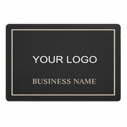 Modern Black and Gold Company Business Personalised Welcome Door Mat High Quality Custom Branding Rug Carpet Doormat Floor 220301