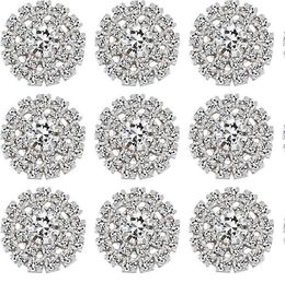 50 Pieces Rhinestone Embellishments Flatback Silver Rhinestone Jewellery Flower Crystal Button Accessory for DIY Jewellery Making Wedding