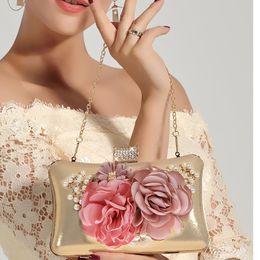 Wholesale-New spot warm and lovely flowers bag clutch evening bag banquet bag bride package bridesmaid package Women handbag