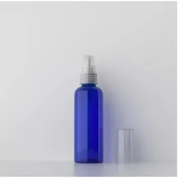 50 pcs/lot blue 30 60 100 ml Transparent Plastic Pump Emulsion Bottles Empty Cosmetic Container Shampoo Bank