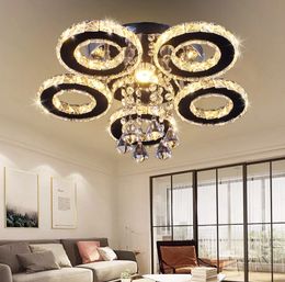 5Rings Modern Crystal Ceiling Light Luxury Led Ceiling Lamp Hanging Lights Indoor Lighting Home For living room Bedroom Lustre