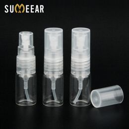 50pcs 2ml Perfume Bottle With Spray&Empty Parfum Mini Portable Transparent Glass Cosmetic Vial Atomizer For Travel