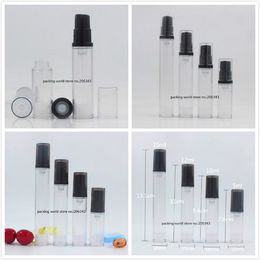 10ML clear plastic airless bottle with black pump for lotion/emulsion/eye serum/sample toner cosmetic packing