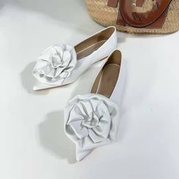 Hot Sale-Rose pointed shoes tea party shoes beautiful flowers women sandals fairy wind