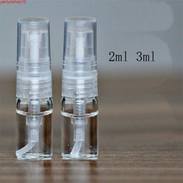 50pcs/lot 2ML 3ML Clear Glass Spray Bottle Empty Portable Perfume Atomizer Mini Sample Test Tube Thin Vialshigh quatiy