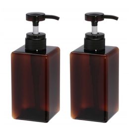 450ml Refillable Empty Plastic Soap Dispenser Bottle Pump Bottles for Cosmetic Shampoos Bath Shower Liquid Lotion Containers