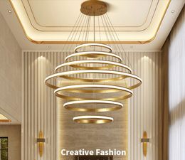 Ring led chandelier living room pendant light simple modern round creative personality fashion bedroom dining room lamp Nordic lamps 85-265v