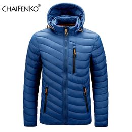 CHAIFENKO Brand Winter Warm Waterproof Jacket Men New Autumn Thick Hooded Parkas Mens Fashion Casual Slim Jacket Coat Men 201114