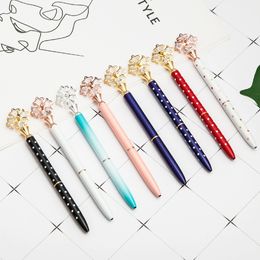 Rose Gold Silver Rose Polka Dots Colourful Customised Metal Pens School Office Supplies Gift Wedding Bling Crystal Diamond Ballpoint Pen