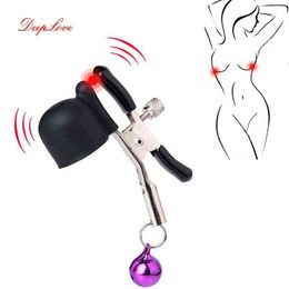 Nxy Sex Pump Toys Metal Vibration Bell Nipple Clip Female Bound Tease Tools Adult Couples Store 1221