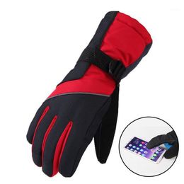 Ski Gloves High Quality Thickened Reflective Design Waterproof Thermal Motorcycle Night Riding Tools1