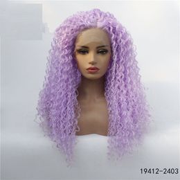 Afro Kinky Curly Synthetic Lace-frontal Wig Simulation Human Hair Lace Front Wigs 14~26 inches Pelucas 19412-2403