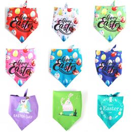 Pets Easter Triangle Kerchief Easter Dog/Cat Bandana Happy Easter Triangle Bibs for Medium Large Dogs