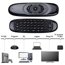 Air Mouse C120 لوحة المفاتيح اللاسلكية لالروبوت التحكم عن بعد قابلة للشحن 2.4 جيجا هرتز لوحة المفاتيح للكمبيوتر الشخصي الذكية