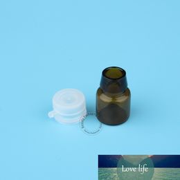 200 pcs / lote Atacado 1ml mini frasco de vidro âmbar com rasgando a tampa recarregável pequeno medicamento farmacêutico frasco contêiner