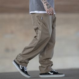 Multi-pocket Cargo Pants Men Streetwear Loose Straight Casual Baggy Pant Mens Wide Leg Canvas Trousers Work Trouser 201221