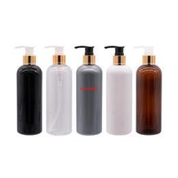 300ml Empty Plastic Lotion Bottles Liquid Soap Pump Container For Personal Care , Gold Aluminium Cosmetic Containerspls order