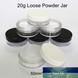 30pcs/lot 20g Empty Loose Powder Jar with Sifter Puff 20ml Plastic Compact Makeup Case Tools Containers Pot Travel Bottle