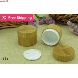 Free shipping high quality 15g 10pcs/lot bamboo cream jar inner PP body care jar,bamboo packing bottlehigh qualtity