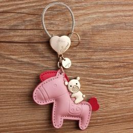 Keychains Milesi - 2021 Brand Horse Key Chain Car Keychain Rings For Women Couple Lover Novelty Souvenir Pendant Trinket