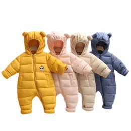 Newborn Baby Boy Clothes Rompers Winter Thick Baby Girl Romper Jumpsuit Snow Overalls for Newborns Christmas Rompers for Boys 201027