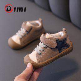 DIMI 2020 Autumn Infant Toddler Shoes Fashion Soft Comfortable Cow Suede Baby Sneaker Non-slip Baby Shoes First Walkers LJ201104
