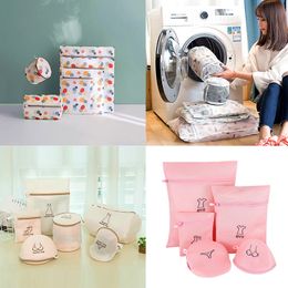 1 Set Mesh Washing Machine Laundry Bag With Multiple Style For Wahing Clothes Foldable Underwear Bra Socks Laundry Wash Bags Kit 201021