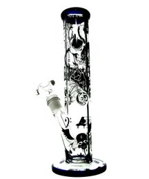 10 to 12 Inch Glass Bongs Straight Customised Theme Dab Rig Smoking Water Pipes Cyclone Glass Bongs Assorted Colour Upon Request