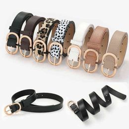 New Women Belt Personality Metal Buckle Simple Jeans Waistband INS Korean Casual Professional Style Student Applicable G220301