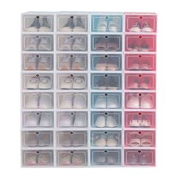 6pcs Shoe Box Set Multicolor Foldable Storage Plastic Clear Home Organiser Shoe Rack Stack Display Storage Organiser Single Box 22258b