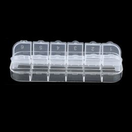 12 Cell Empty Transparent Plastic Storage Beads Case for Storing False Glitter Rhinestones Shiny Sheets Dired Flower or Other Nail Art Product