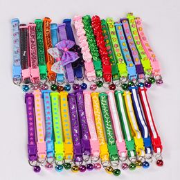 Adjustable Reflective Dog Collars Pet Collars Bells Charm Necklace CollarLittle Dogs Cat Collars Pet Supplies VTKY2362