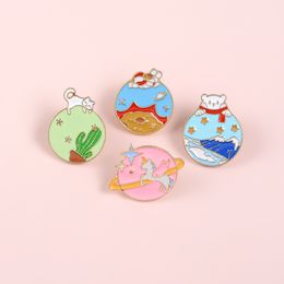 Storyline brooches badges Arctic Ocean Outer space unicorn cactus enamel pins Cartoon lapel pins Gifts for kids