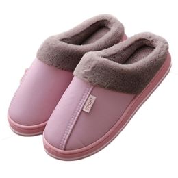 1 Pair Couple Casual Home Winter Slippers Zapatos De Mujer Women Soft Plush Lined Outdoor Warm Shoes Men Y201026