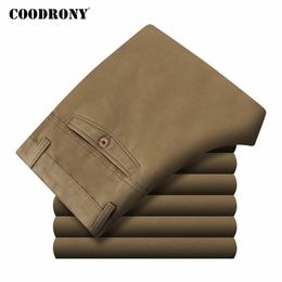 COODRONY Brand Mens Pants Spring Autumn Business Casual Straight Trousers High Quality 100% Pure Cotton Pant Men Clothing C9003 201116