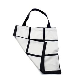 Sublimation Grid Tote Bag Double Sides Blank White DIY Heat Transfer Sudoku Shopping bag Gridview Large Reusable Storage Handbag F102001