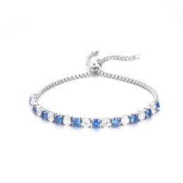 Exquisite Jewellery CZ Cubic Zirconia Diamond Adjustable Sier Tennis Bracelet Women