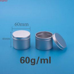 60ml Aluminum Metal Tin Cans Wax Pots Packaging Bottle Makeup Tool Cream Containers Candle Jar 50pcs/lot High Qualitygood quantity
