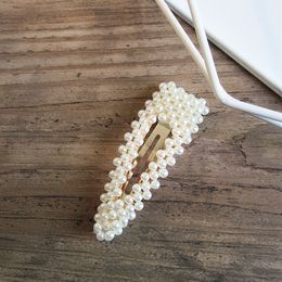 Fashion Jewelry Hair Accessories Stick Hairpin Girl Sweet Elegant Hairgrip Pearl Hair Clip Snap Barrette W10233