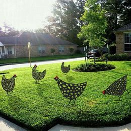 New Arrival Garden Decorations Chicken Yard Art Design Lawn Furnishing Articles Imitation Acrylic Material Chicken 5 Style