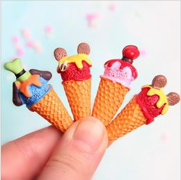 Imitation resin accessories Ice cream con DIY refrigerator Key Ring Earring Mobile phone shell parts