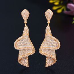 18K Yellow White Gold Plated CZ Earrings for Party Wedding for Girls Women for Pary Wedding Nice Gift