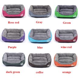 (S-3XL) Large Pet Cat Bed 8Colors Warm Cosy Soft Fleece Nest Dog Baskets House Mat Autumn Winter Waterproof Kennel 201223