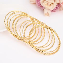 Bangle 24k Gold Women Big Dubai Bride Wedding Ethiopian Bracelet Africa Arab Jewelry Charmgirls India Gifts