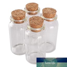 24pcs 30*60*17mm 25ml Mini Glass Wishing Bottles Tiny Jars Vials With Cork Stopper wedding gift