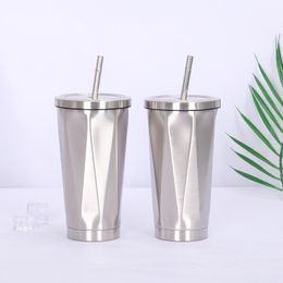 Diamond Shaped Coffee Mugs portable drinking cups Stainless Steel Thermos Tumbler Cup Vacuum Flask thermo Water Bottle Tea Mug