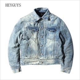 Men's Jackets Nagri Reversible Style Jacket Men Denim Jean Ripped Hole Two-sided Jaqueta Jeans Homem Hip Hop Thick College Fs111 201111