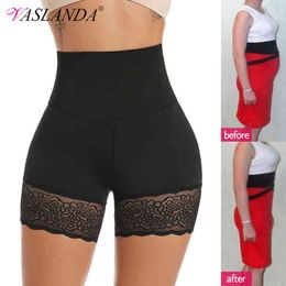 Women Body Shaper High Waist Safety Shorts Lace Knickers Tummy Control Panties Slimming Underwear Shaping Boyshorts Shapewear Y220311