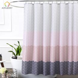 Aimjerry Longer Pink Bathtub bathroom Shower Curtain Fabric Liner with 12 Hooks 72Wx80H inch Waterproof and Mildewproof T200711
