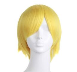 Wig Short Blond Yellow With Wick 30cm, Cosplay Fashion Fantasy